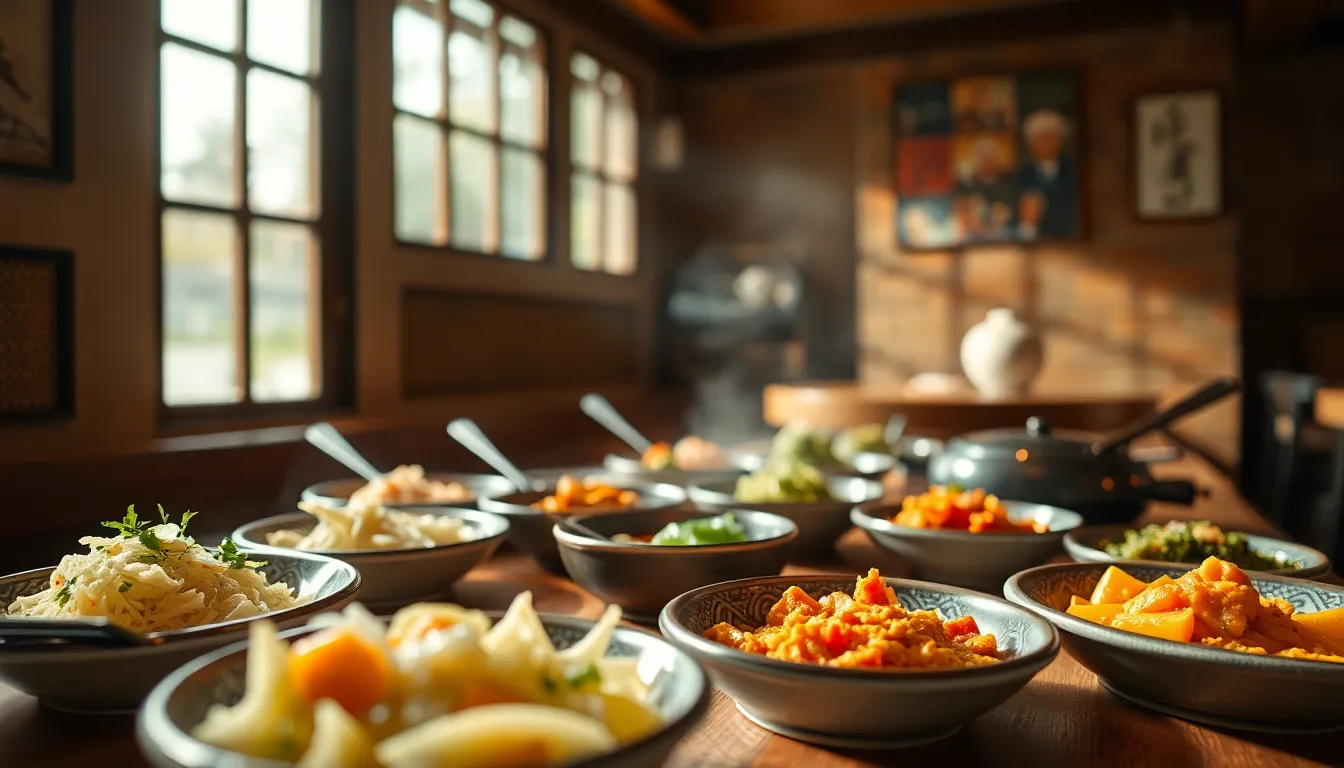 강릉 솔향수목원 솔향밥상 정식 차림