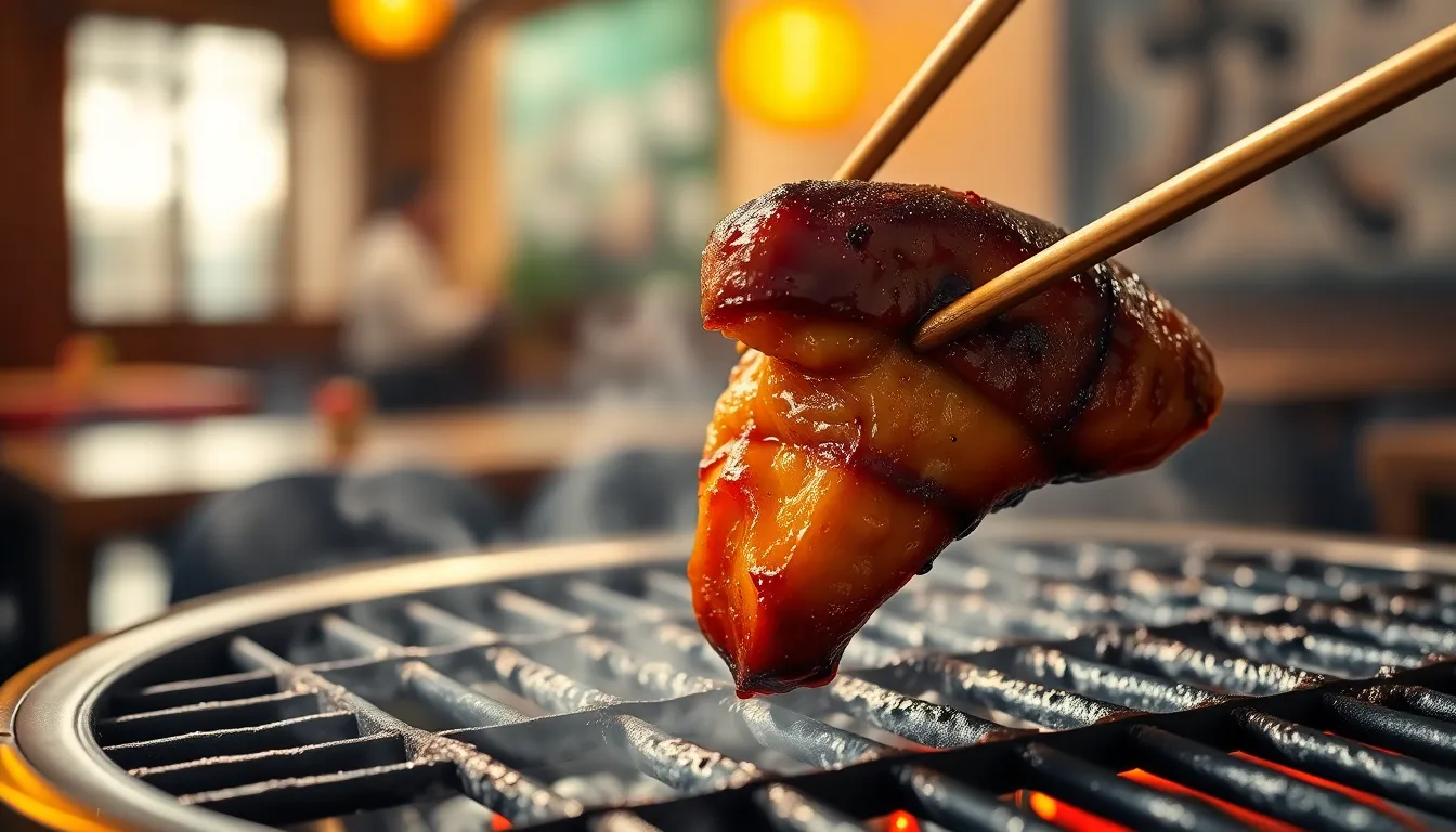 여수 장어명가 숯불장어 모습