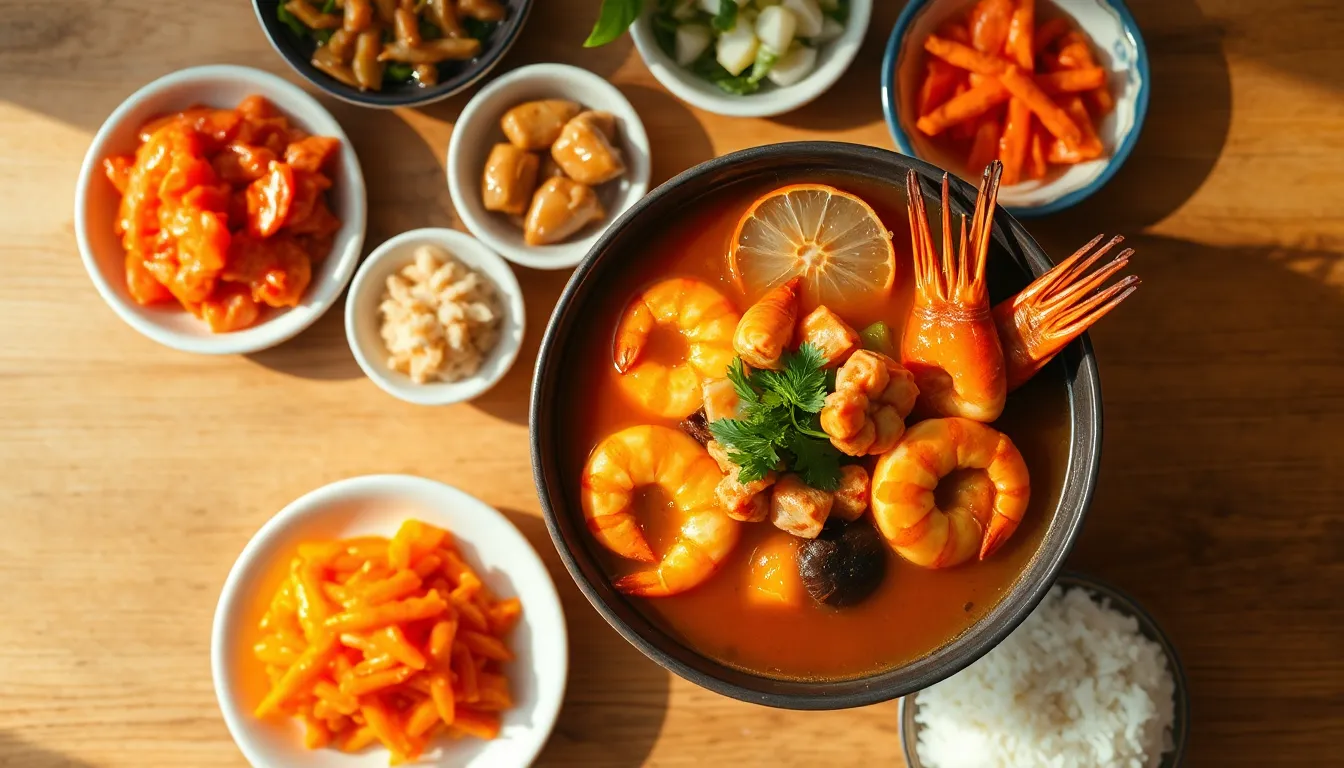 울산 나정해물탕의 푸짐한 해물탕 전경