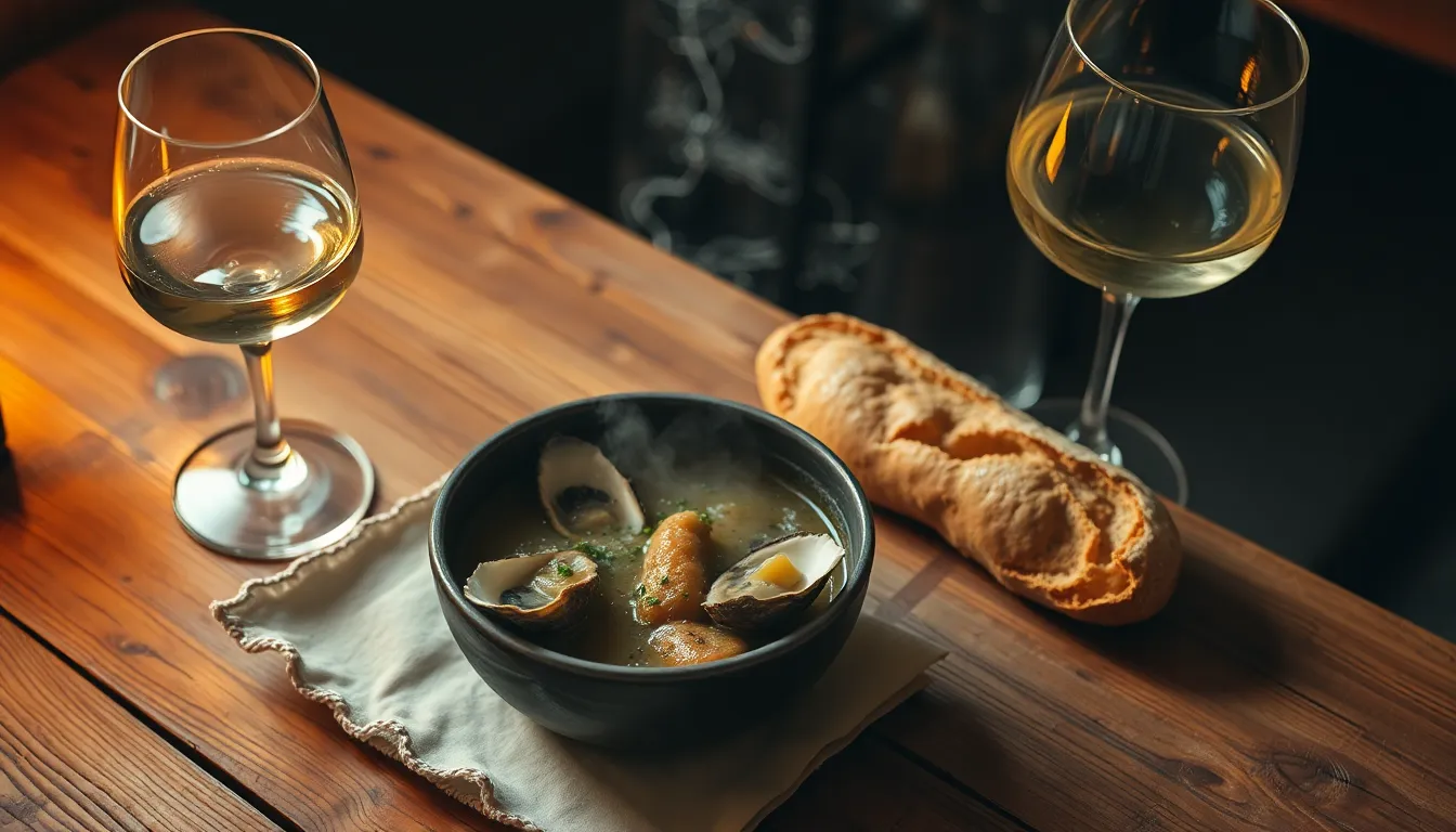 신선한 굴 요리