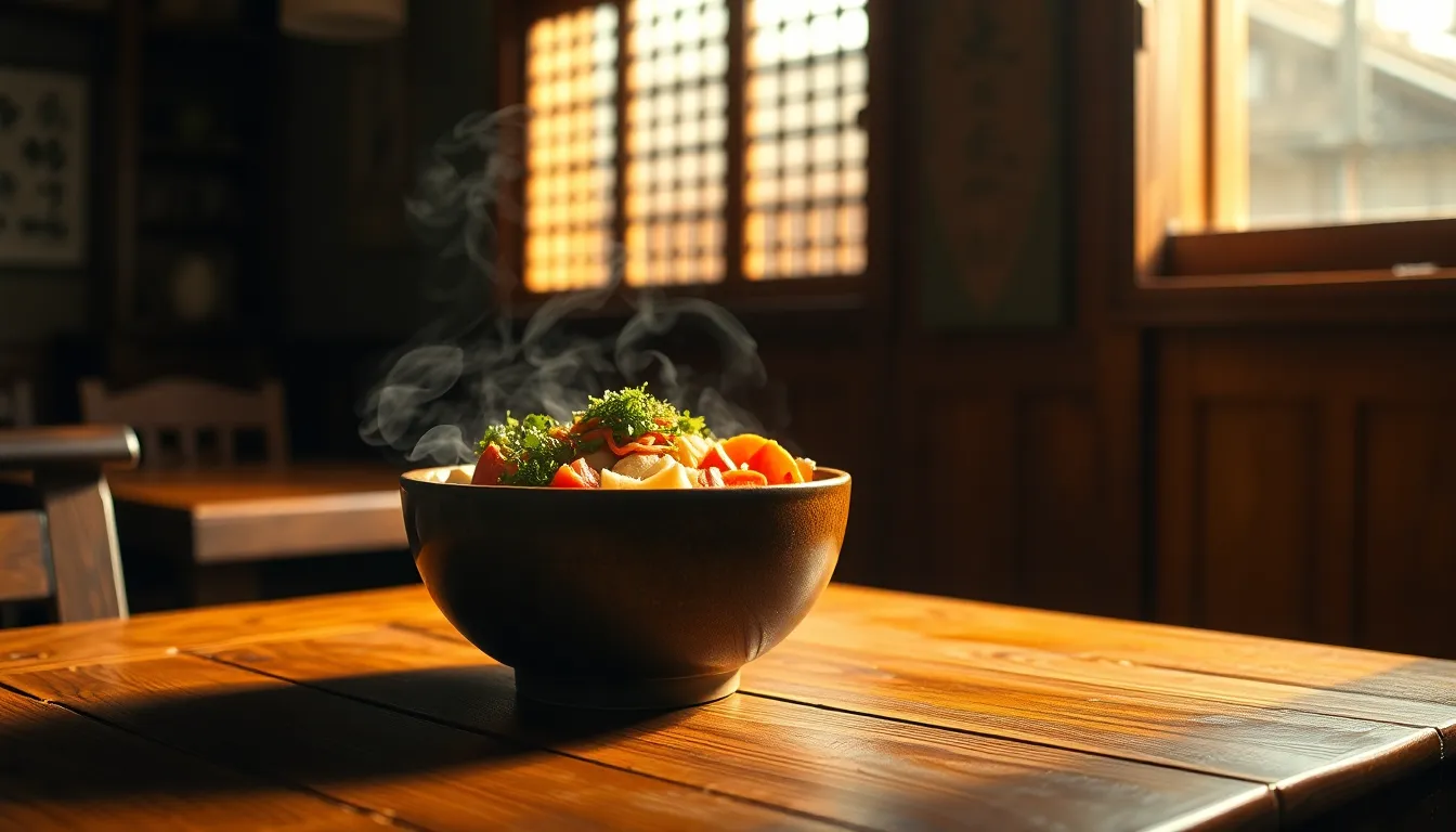 서울의 오래된 거리 풍경과 한 노포 식당의 모습