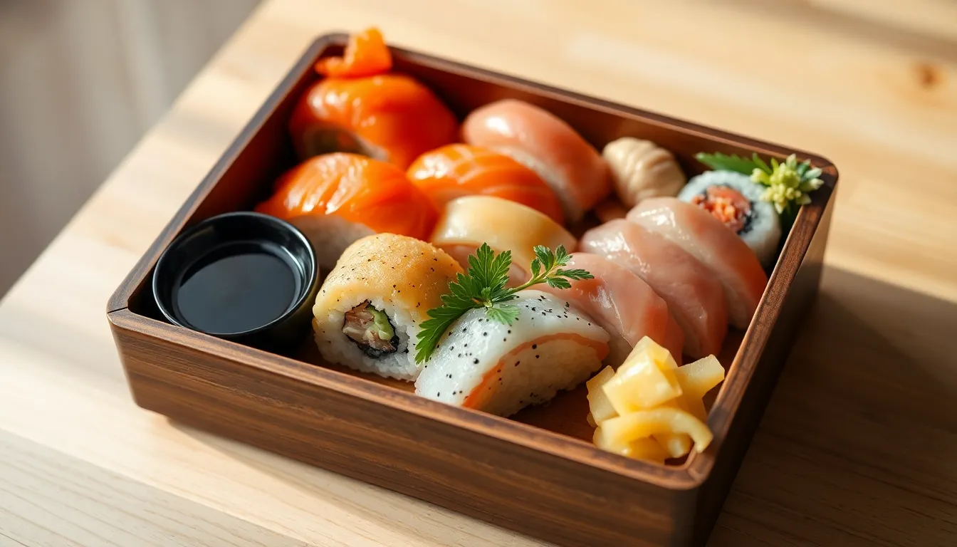 정갈하게 차려진 스시 한상차림