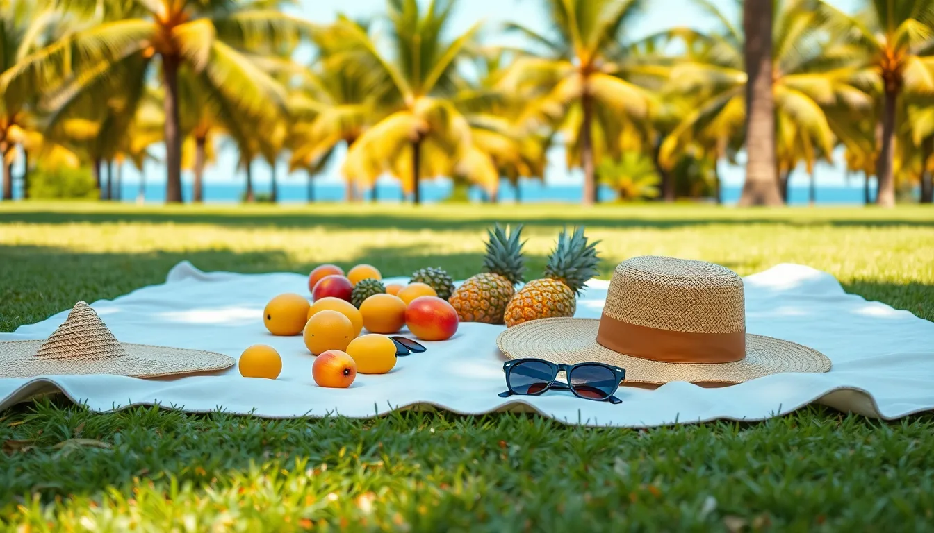 괌 해변에서 행복하게 놀고 있는 가족 사진